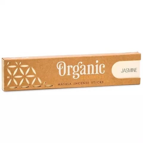 Förpackning med Organic Goodness masala-rökelse, doft Jasmin.