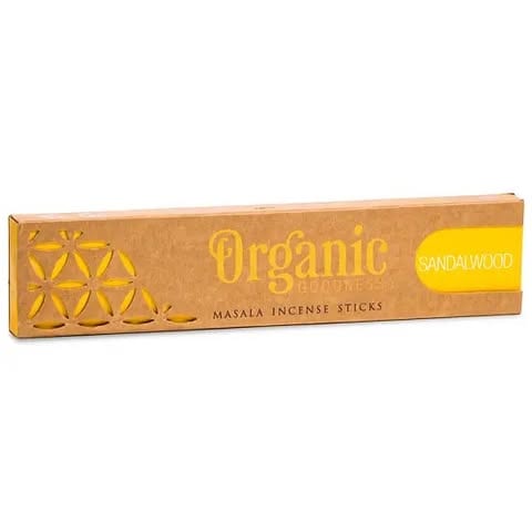 Förpackning med Organic Goodness masala-rökelse, doft Nag champa.