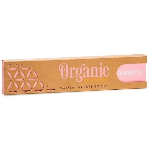 Förpackning med Organic Goodness masala-rökelse, doft Sandalwood.